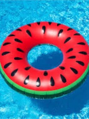 NWT Watermelon Inflatable Pool Tube - Red & Green